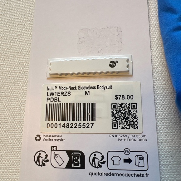 NWT Lululemon Women’s Wundermost Mock Neck Sleeveless Blue Bodysuit Sz M (V) - Picture 2 of 4